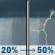 Friday: A slight chance of rain showers before noon, then a chance of showers and thunderstorms. Mostly cloudy, with a high near 84. South wind 15 to 20 mph, with gusts as high as 35 mph. Chance of precipitation is 50%. New rainfall amounts less than a tenth of an inch possible. Friday: Chance Showers And Thunderstorms